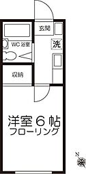 グリーンヒル 1Kの間取図画像