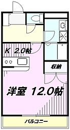 アメニティー冨士見 1Kの間取図画像