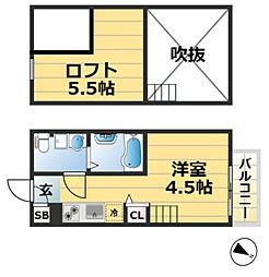 CRESTCOURT鷹取 ワンルームの間取図画像