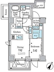 ラテスト白金台 3階1DKの間取り
