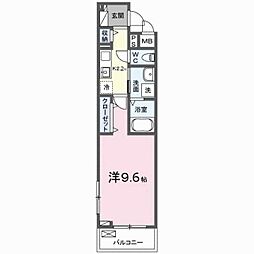ルーベル桜井 1Kの間取図画像