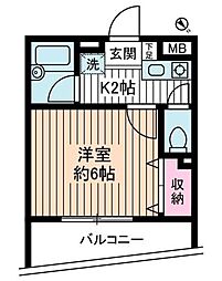 CrescentMOTONES 1Kの間取図画像