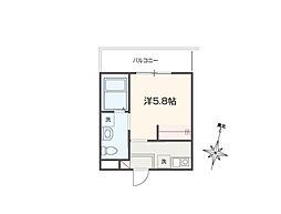 MELLAS東青梅II 1Kの間取図画像