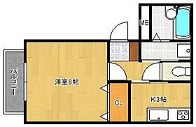 コーポ杏Ｂ棟 102 ｜ 福岡県久留米市津福本町1501-4（賃貸アパート1K・1階・26.50㎡） その2