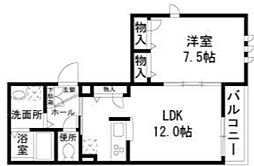 M-style新宿 1LDKの間取図画像