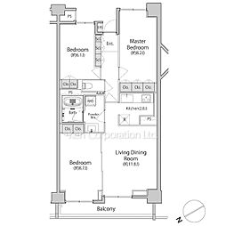 西麻布BLESS 3LDKの間取図画像