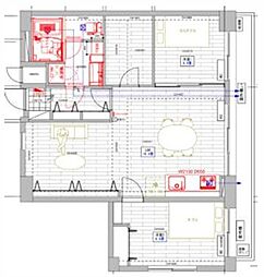 JR山手線 恵比寿駅 徒歩8分の賃貸マンション 5階2LDKの間取り