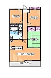 浅香山グリーンマンション 3LDKの間取図画像