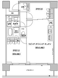 パークハビオ渋谷本町レジデンス 2LDKの間取図画像