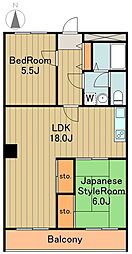 リバーサイドソシア 2LDKの間取図画像