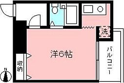 南生田ハイツ ワンルームの間取図画像