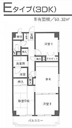 メゾンデフォンティヌ 3DKの間取図画像