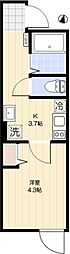 VillePrado北小岩 1Kの間取図画像
