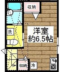 ARK MUSAKO 2階ワンルームの間取り