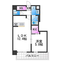 ブループラス針中野 1LDKの間取図画像