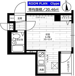 ステージグランデ南麻布 ワンルームの間取図画像