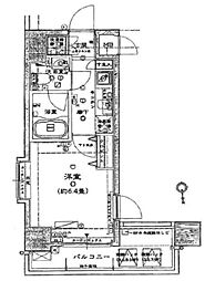 カテリーナ文京湯島 1Kの間取図画像