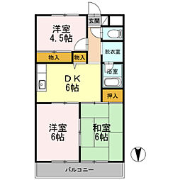 第3長瀬マンション 3DKの間取図画像