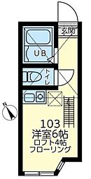 ユナイト桜本オブライエン 1階ワンルームの間取り