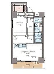 ラグゼナ秋葉原 11階1LDKの間取り