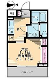 セレリーオ・ニッコー 1階1Kの間取り