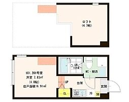 MaisonSourire 1Kの間取図画像