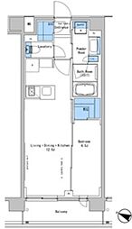 ルフォンプログレ中野富士見町ザ・レジデンス 1LDKの間取図画像