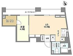 フルハウス代々木 1LDKの間取図画像