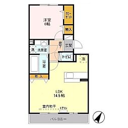 ストーク広瀬 1LDKの間取図画像