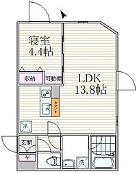 グランピア東中野駅前 1LDKの間取図画像