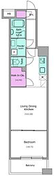 レジディア上野池之端 1LDKの間取図画像