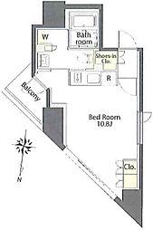 プライムメゾン本郷 8階ワンルームの間取り