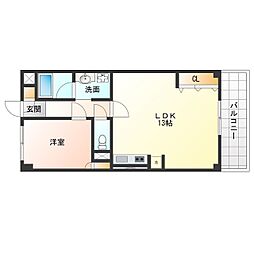 サントピア西九条ニッサンハイツ 1LDKの間取図画像