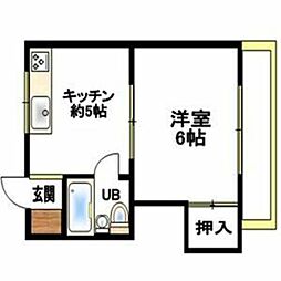 コーポ吉田 1DKの間取図画像