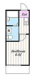 ラフィーネ厚木 1Kの間取図画像
