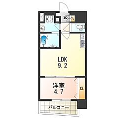 シェリロ神山 1LDKの間取図画像