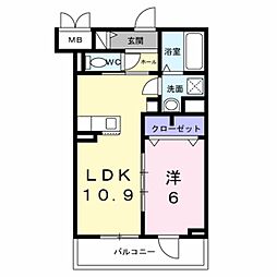 セレーナ エスト 1LDKの間取図画像