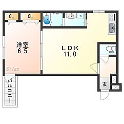 フェリシアーク加美 1LDKの間取図画像