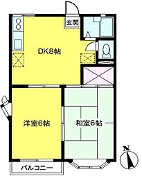 サンハイム 2DKの間取図画像