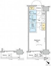 プラウドフラット月島アベニュー 8階1Kの間取り