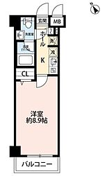 プレール・ドゥーク田園調布南 1Kの間取図画像