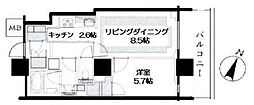 リーフィアタワー海老名ブリスコート 1LDKの間取図画像