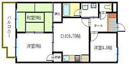 クレセント志木 3DKの間取図画像