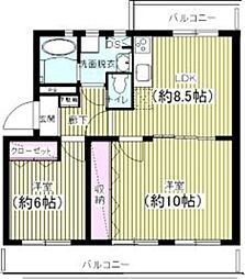 オリーブガーデン 2LDKの間取図画像
