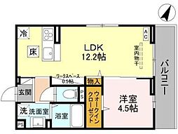 アザレアC 1LDKの間取図画像