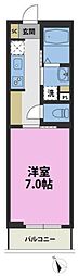 ベルヴィ 1Kの間取図画像