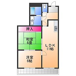 エテルネル21 2LDKの間取図画像