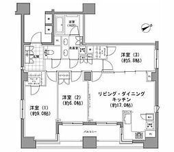 パークハビオ八丁堀 3LDKの間取図画像