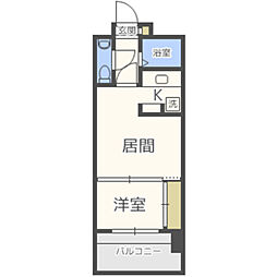 エステート・モア平尾公園通り 1LDKの間取図画像