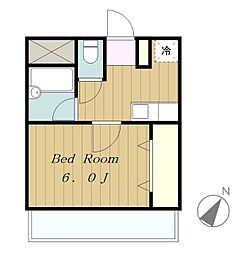 サンパティーク 1Kの間取図画像